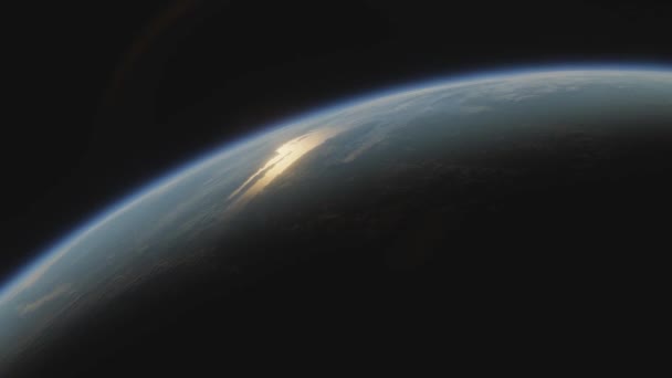 Planeta terraformado vista de marte desde el espacio a marte con océanos y plantas — Vídeos de Stock