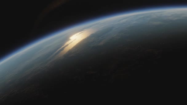 Planeta terraformado vista de marte desde el espacio a marte con océanos y plantas — Vídeos de Stock