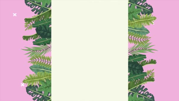 Tropicale exotice frunze ecologie model de animație fundal 4k — Videoclip de stoc