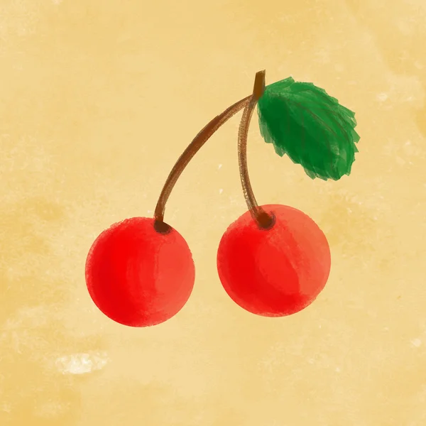 Akvarel cherry — Stockový vektor