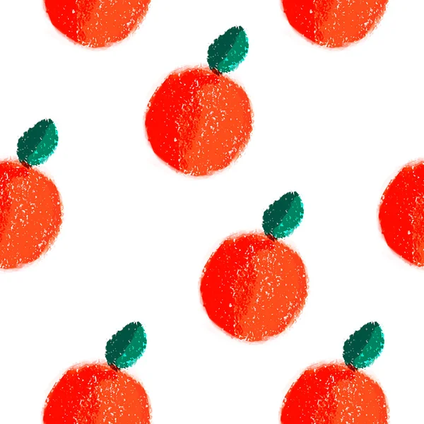 Fruit oranje naadloze aquarel vector patroon. — Stockvector