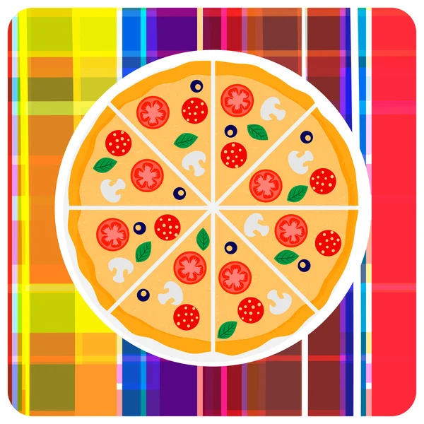 Vector clip ilustração de arte de pizza italiana na xadrez — Vetor de Stock