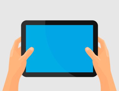 Elleri boş ekran tablet bilgisayarınızla koşullarının