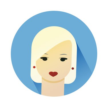 Kız şirin saç stili ile vektör çizim