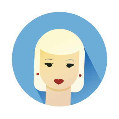 Kız şirin saç stili ile vektör çizim