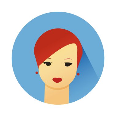 Kız şirin saç stili ile vektör çizim