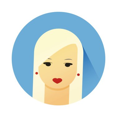 Kız şirin saç stili ile vektör çizim