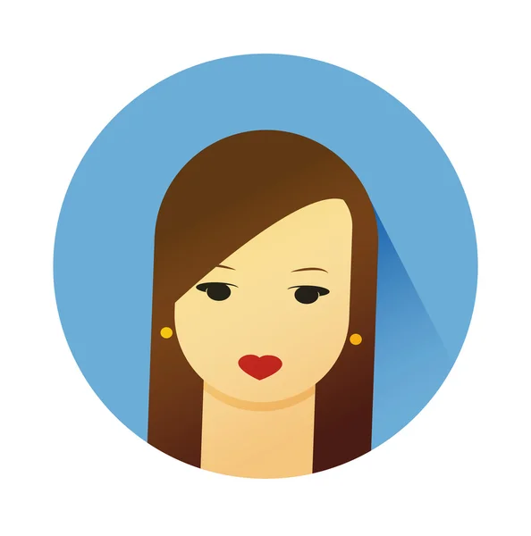 Ilustración vectorial de chica con estilo de pelo lindo — Archivo Imágenes Vectoriales