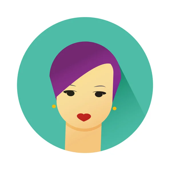 Illustration vectorielle de fille avec une coiffure mignonne — Image vectorielle