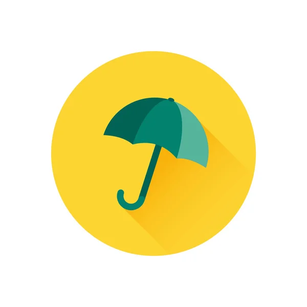 Vector icon of umbrella on yellow background — Stock Vector