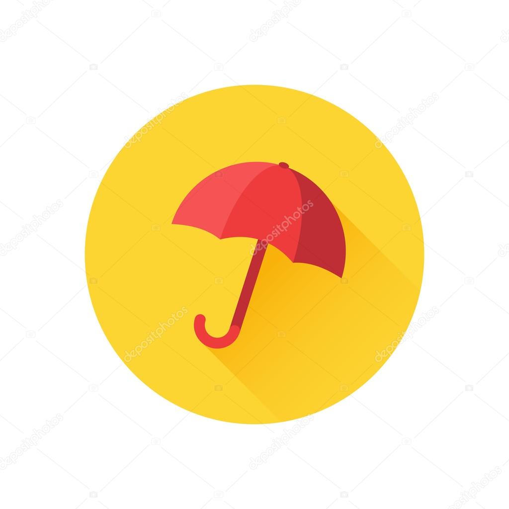 Vector icon of umbrella on yellow background