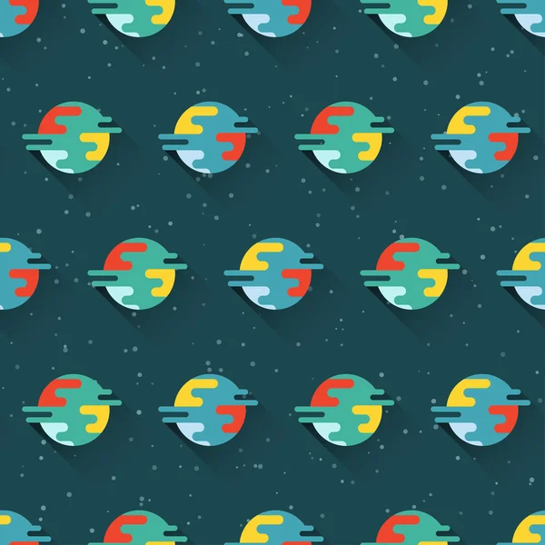 Seamless pattern with planets and stars
