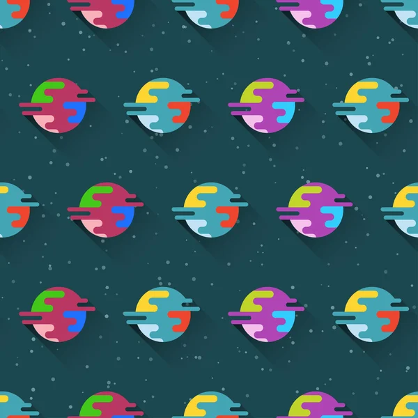 Seamless pattern with planets and stars