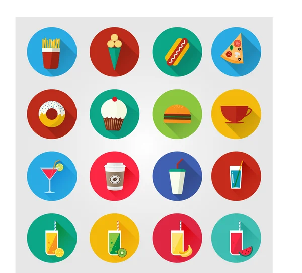 Icônes vectorielles aliments et boissons. — Image vectorielle