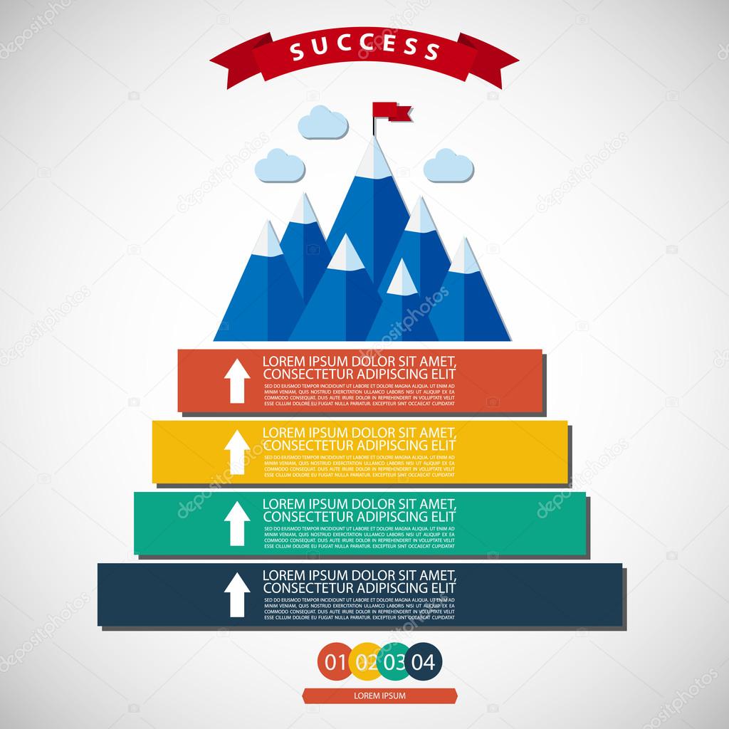 Infographic illustration of success