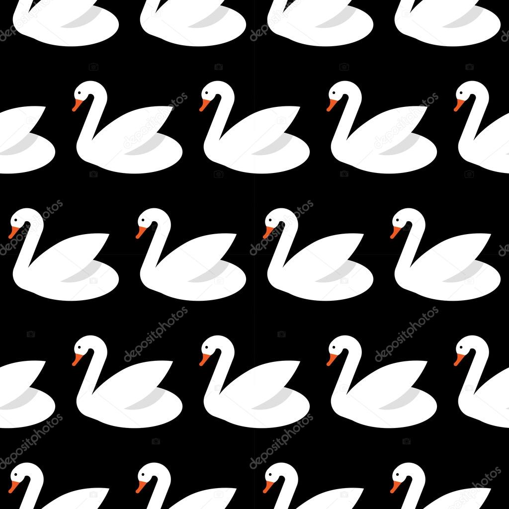 Seamless pattern with swans