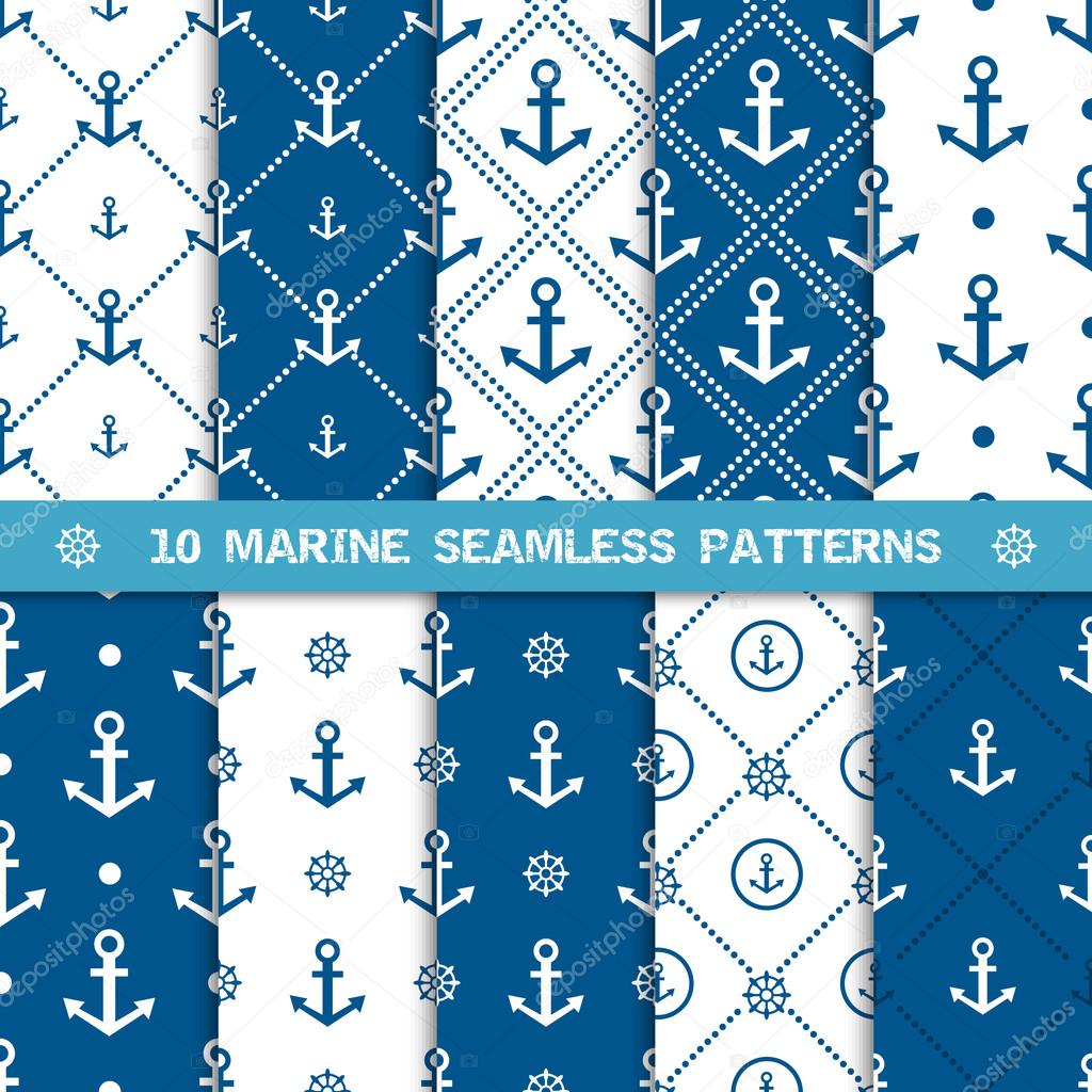 Vector seamless pattern with anchor