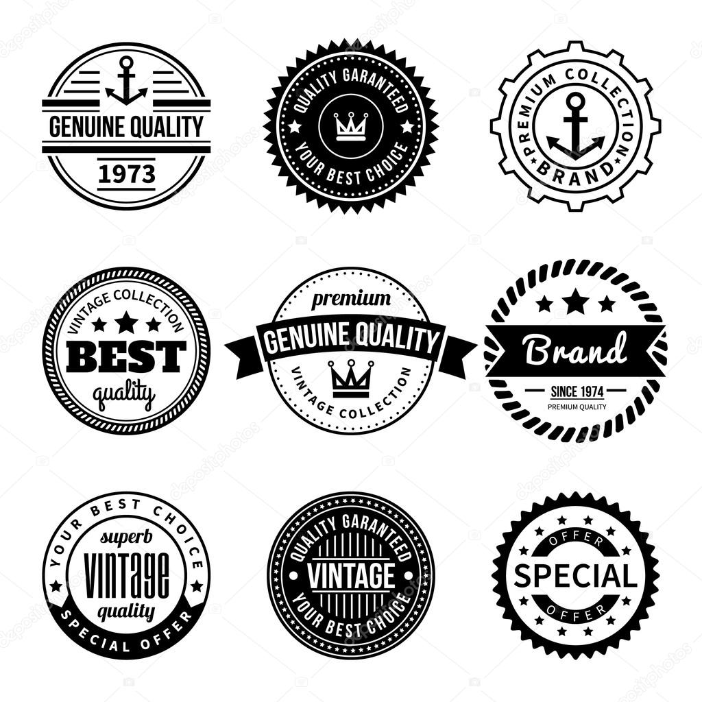 Collection of Labels with retro vintage styled design