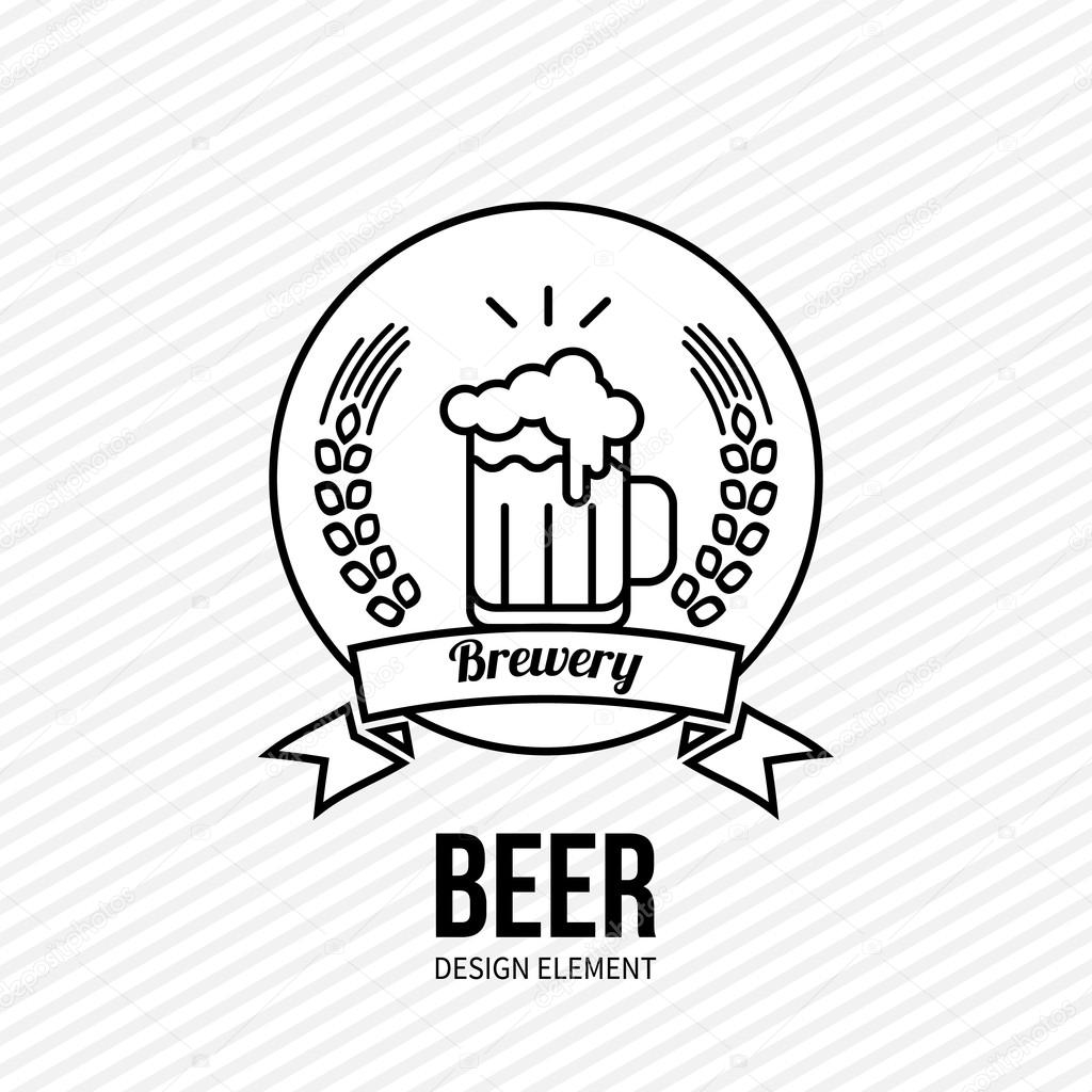 Beer and barley vector emblem