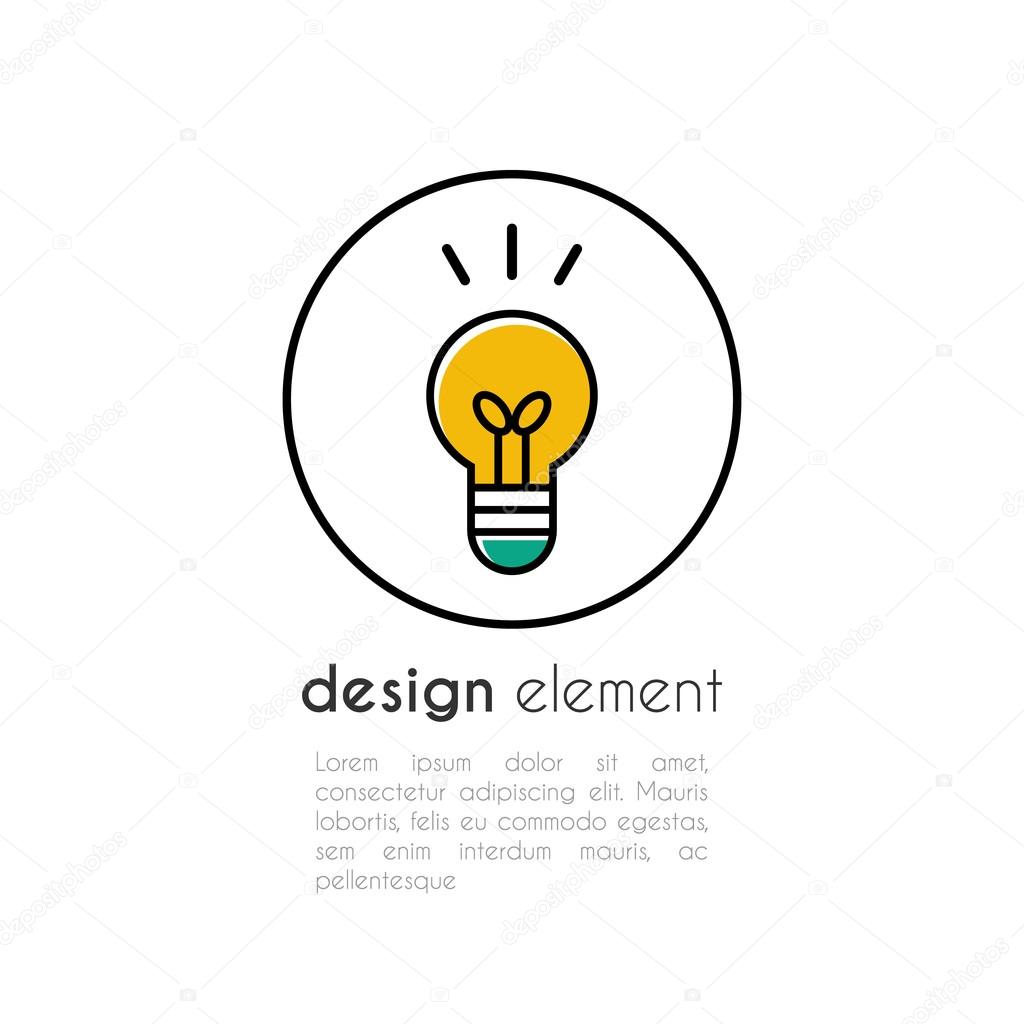 Vector outline icon of electric lamp