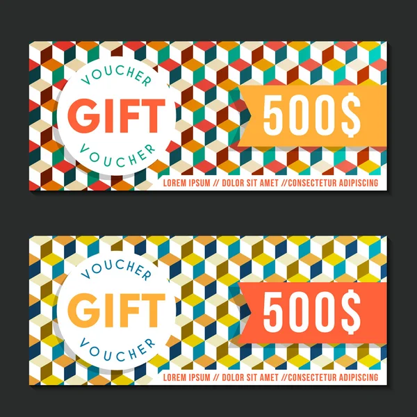 Gift voucher templates design moderno Gráficos De Vetores