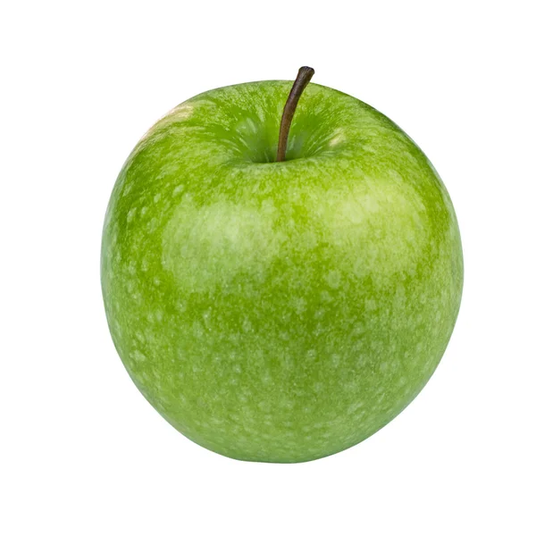 Zelené granny smith jablko na bílém pozadí — Stock fotografie