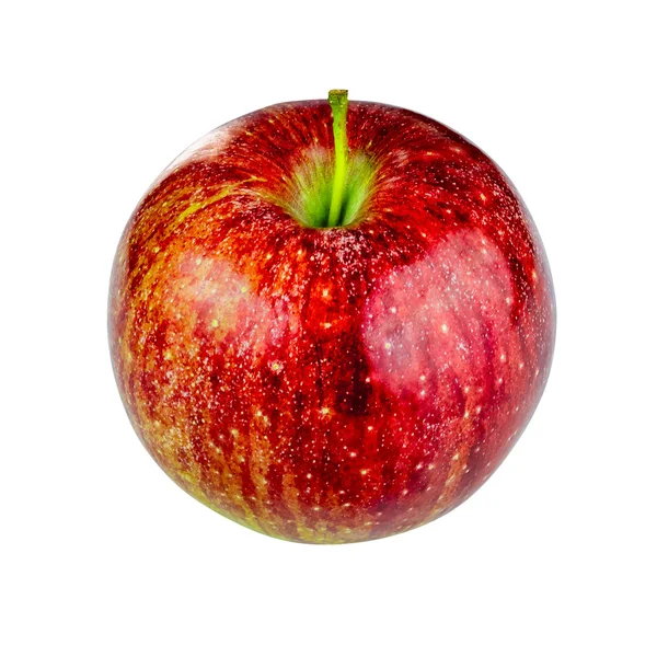 Fetta di mela Fuji rossa su sfondo bianco Immagini Stock Royalty Free