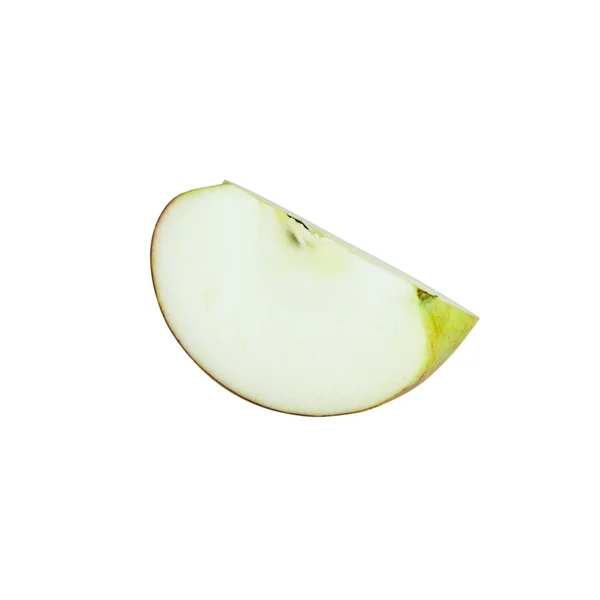 Röd Fuji äpple slice på vit bakgrund Stockbild