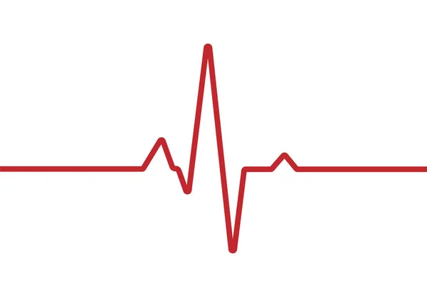 Pulso cardíaco, una línea, signo de cardiograma, latido del corazón - vector — Vector de stock