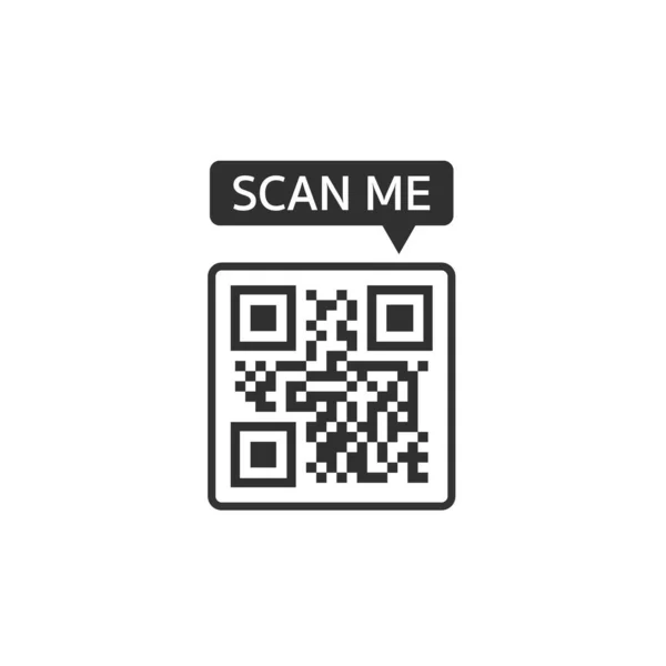 Akıllı telefonun QR kodu. Yazıt beni akıllı telefon simgesi ile tarıyor. Ödeme için QR kodu. Vektör illüstrasyonu