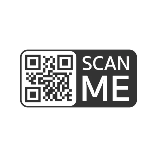 Akıllı telefonun QR kodu. Yazıt beni akıllı telefon simgesi ile tarıyor. Ödeme için QR kodu. Vektör illüstrasyonu