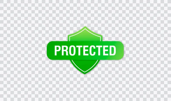 Protected stamp vector isolated on transparent background — Stock Vector