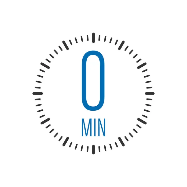 The 0 minutes, stopwatch vector icon. Stopwatch icon in flat style, timer on on color background. — Stock Vector
