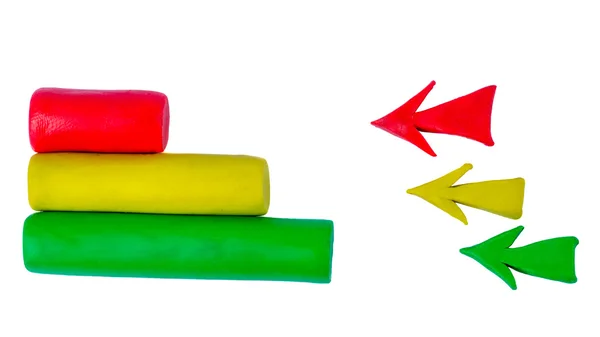 Arrows and bars made out of plasticine — Stock Photo, Image