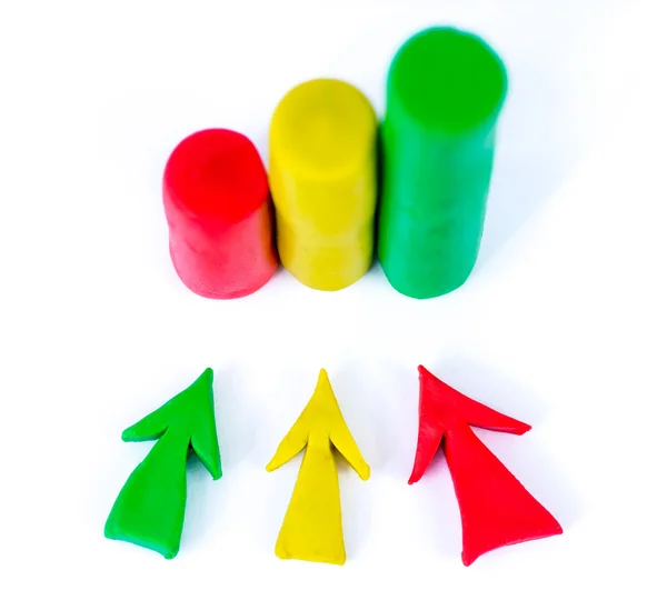 Arrows and bars made out of plasticine — Stock Photo, Image