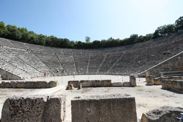 Amfitheater Bij Tempel Van Asklepius Epidaurus — Stockfoto
