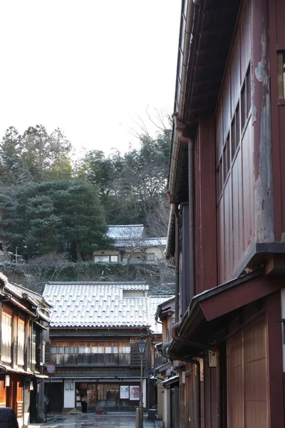 Higashi Chaya 日本金泽的一个古老的传统地区 日本风格的传统木结构的社区 — 图库照片
