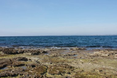 Ada manzarası, sahil, güzel sahil kıyısı, Balear Adaları, Mallorca, İspanya, Akdeniz.