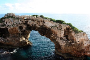 Ada manzarası, sahil, güzel sahil kıyısı, Balear Adaları, Mallorca, İspanya, Akdeniz.