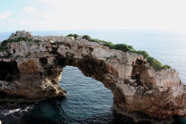 Ada manzarası, sahil, güzel sahil kıyısı, Balear Adaları, Mallorca, İspanya, Akdeniz.