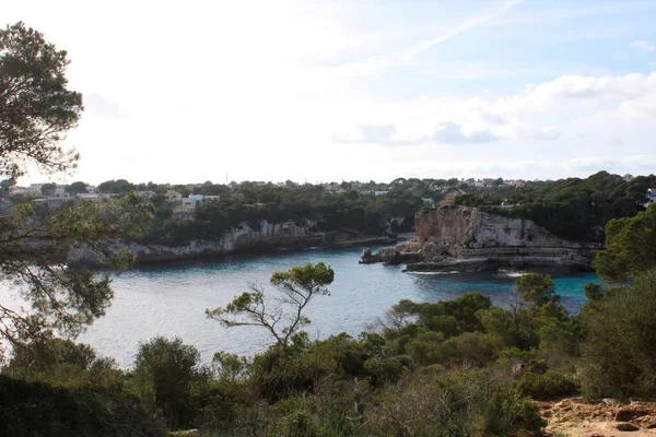 Ada Manzarası Sahil Güzel Sahil Kıyısı Balear Adaları Mallorca Spanya — Stok fotoğraf
