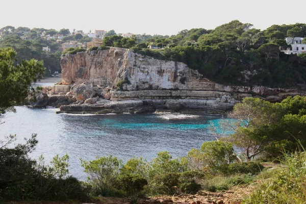 Sziget Táj Strand Gyönyörű Öböl Tengerpart Baleár Szigetek Mallorca Spanyolország — Stock Fotó