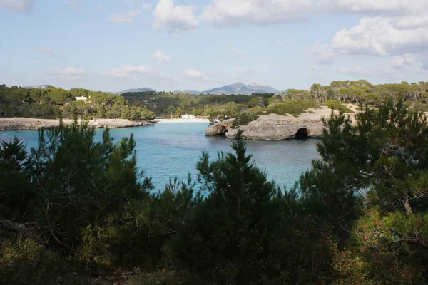 Ada Manzarası Sahil Güzel Sahil Kıyısı Balear Adaları Mallorca Spanya — Stok fotoğraf