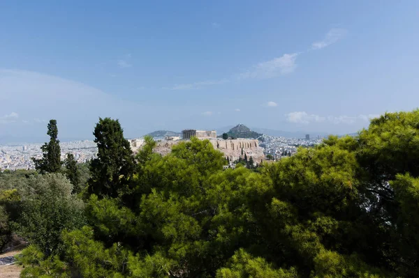 Panoramic View Acropolis Philopappou Hill Athens Greece — Stock Photo, Image