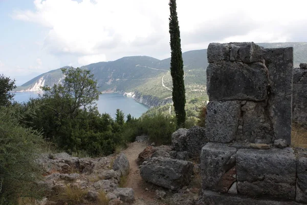 Efsanevi okul ve antik şair Homer 'ın (yazar Odysea, Illiada) Ithaca adasındaki evi.