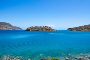 Spinalonga Adası, Plaka, Girit, Yunanistan 'dan manzara