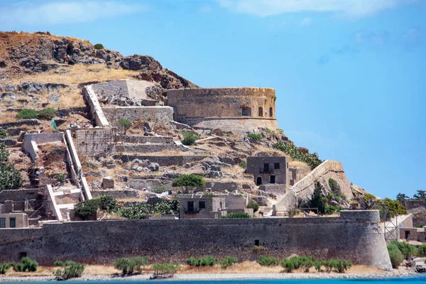 Spinalonga Adası, Plaka, Girit, Yunanistan 'dan manzara