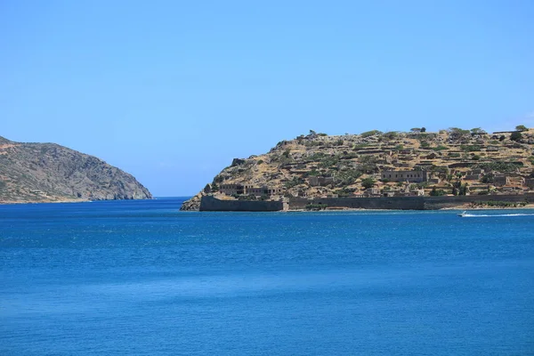 Opuštěná Stará Pevnost Bývalá Kolonie Malomocných Ostrov Spinalonga Kréta Řecko — Stock fotografie