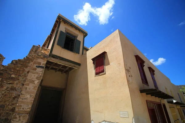 Abandoned Old Fortress Former Leper Colony Island Spinalonga Crete Greece — Stock Photo, Image