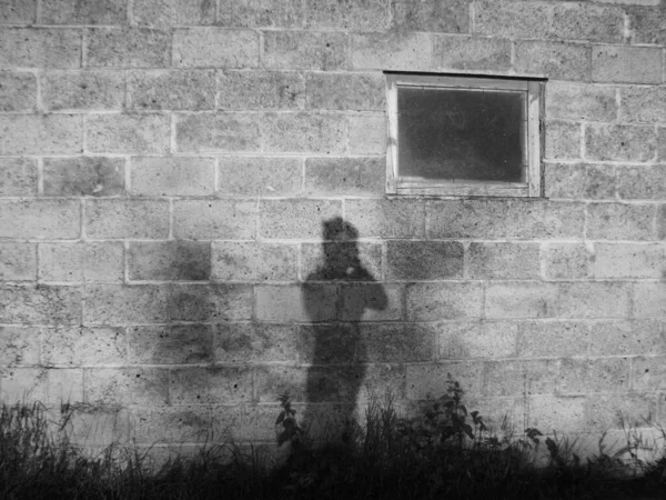 The shadow of the person on the wall